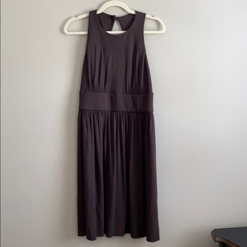 Milly brown knit halter dress keyhole back L